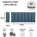 Ver imagem 5 de Cabeceira Casal Linho Azul Placa Modulada Estofada Ripada Adesiva
