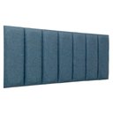 Ver imagem 1 de Cabeceira Casal Linho Azul Placa Modulada Estofada Ripada Adesiva