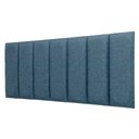 Ver imagem 3 de Cabeceira Casal Linho Azul Placa Modulada Estofada Ripada Adesiva