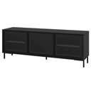 Ver imagem 3 de Rack para TV até 55 Polegadas 3 Portas de Vidro 2 Prateleiras Refresh BR149 Preto/Mel - BRV Móveis