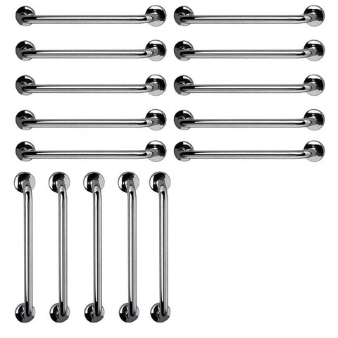 Barra de Apoio 60cm Aço Inox Kit 15 Unidades Idoso Gestante Criança Banheiro Box Suporte Resistente 
