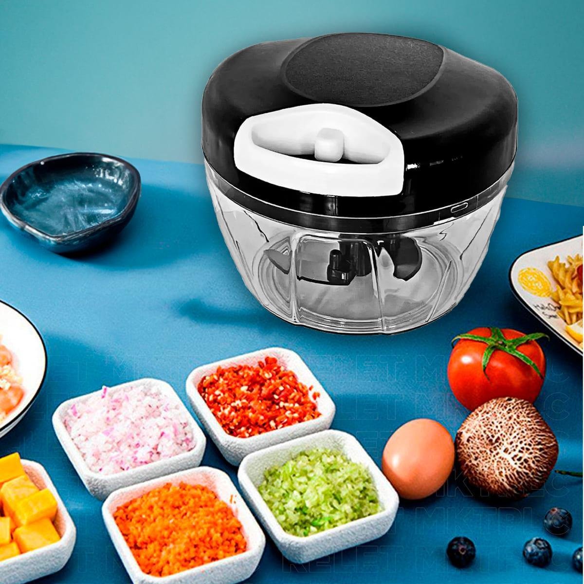 Mini Processador Alho e Triturador Alimentos Manual Mult Uso - 5