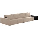 Ver imagem 1 de Sofá Ilha Modular para Sala 392cm com Puff Dublin K01 Veludo Bege e Sintético Preto - Lyam Decor