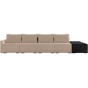 Ver imagem 5 de Sofá Ilha Modular para Sala 392cm com Puff Dublin K01 Veludo Bege e Sintético Preto - Lyam Decor