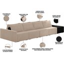 Ver imagem 7 de Sofá Ilha Modular para Sala 392cm com Puff Dublin K01 Veludo Bege e Sintético Preto - Lyam Decor