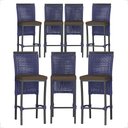 Ver imagem 1 de 7 Banquetas em Alumínio Roma Preta Corda Náutica Tecido 9