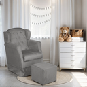 Ver imagem 2 de Puff e Poltrona Amamentação Balanço Quarto Baby Suede Cinza - Incasa Decor