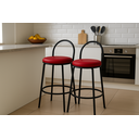Ver imagem 1 de Kit 2 Bancos Redondo de Aço com 44cm de Altura:vermelho