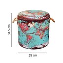 Ver imagem 3 de Baú Caixa Organizadora Decorativa Puff Vintage Mapa Mundi G