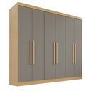 Ver imagem 2 de Guarda-roupa Casal Max 6 Portas 2 Gavetas Jequitibá/granizo - Pnr Móveis