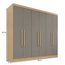 Ver imagem 4 de Guarda-roupa Casal Max 6 Portas 2 Gavetas Jequitibá/granizo - Pnr Móveis