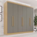 Ver imagem 1 de Guarda-roupa Casal Max 6 Portas 2 Gavetas Jequitibá/granizo - Pnr Móveis