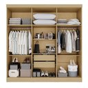 Ver imagem 3 de Guarda-roupa Casal Max 6 Portas 2 Gavetas Jequitibá/granizo - Pnr Móveis