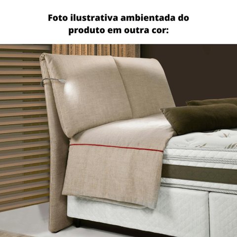 Cabeceira MH-2694 Herval Estofado Casal para Colchão 138 cm sem luminária Linho Cinza C