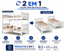 Ver imagem 3 de Beliche Solteiro Esmeralda MDF com 2 Colchões D23 Guarda Corpo Escada Central Converte em 2 Camas