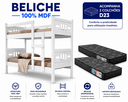 Ver imagem 4 de Beliche Solteiro Esmeralda MDF com 2 Colchões D23 Guarda Corpo Escada Central Converte em 2 Camas