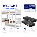 Ver imagem 4 de Beliche Solteiro Esmeralda MDF com 2 Colchões D23 Guarda Corpo Escada Central Converte em 2 Camas