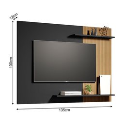 Painel Sala Suspenso para Tv até 55 Polegadas Menfis Preto Ripado - 4