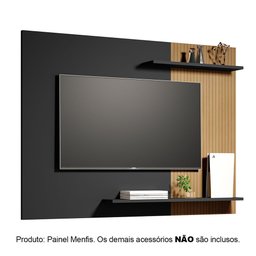 Painel Sala Suspenso para Tv até 55 Polegadas Menfis Preto Ripado - 2