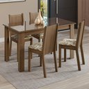 Ver imagem 1 de Conjunto Sala de Jantar Mesa Tampo de Vidro 4 Cadeiras Kiara Madesa