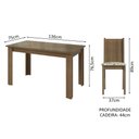 Ver imagem 3 de Conjunto Sala de Jantar Mesa Tampo de Vidro 4 Cadeiras Kiara Madesa