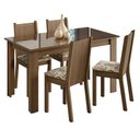 Ver imagem 2 de Conjunto Sala de Jantar Mesa Tampo de Vidro 4 Cadeiras Kiara Madesa