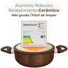 Caçarola Antiaderente Cerâmica de Indução Marrom Roma Plus 20cm - Casambiente - 6