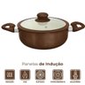 Caçarola Antiaderente Cerâmica de Indução Marrom Roma Plus 20cm - Casambiente - 5