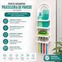 Ver imagem 2 de Porta Shampoo Prateleira de Parede Organizador Multiuso Plástico Resistente Banheiro Branco