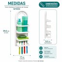 Ver imagem 4 de Porta Shampoo Prateleira de Parede Organizador Multiuso Plástico Resistente Banheiro Branco