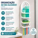 Ver imagem 3 de Porta Shampoo Prateleira de Parede Organizador Multiuso Plástico Resistente Banheiro Branco