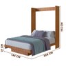 Cama Retrátil Embutida Casal Nogal com Colchão Erias Shop Jm - 4