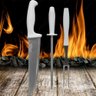 Kit Jogo de Faca Inox para Churrasco Profissional 3 Peças - 3