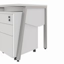 Ver imagem 5 de Escrivaninha Escritório Tampo Chanfrado 120cm x 60cm com Gaveteiro Móvel 3 Gavetas F5 Office Cor: