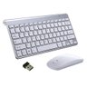 Kit Teclado Slim Com Mouse Sem Fio 2.4g Ultra Fino Para Pc Notebook Prata - 1