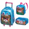 Kit Mochila Rodinhas + Lancheira Térmica + Estojo Triplo Lilica Ripilica Céu Pacific Azul - 2