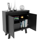 Ver imagem 2 de Balcão Armário para Escritório com 2 Portas e 1 Prateleira Preto