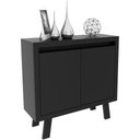 Ver imagem 1 de Balcão Armário para Escritório com 2 Portas e 1 Prateleira Preto