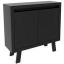 Ver imagem 5 de Balcão Armário para Escritório com 2 Portas e 1 Prateleira Preto