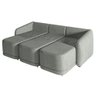 Sofá Cama Modulado Retrátil e Reclinável Varsóvia 246cm Linho Cinza Chumbo G33 - Gran Belo - 5