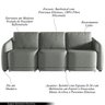 Sofá Cama Modulado Retrátil e Reclinável Varsóvia 246cm Linho Cinza Chumbo G33 - Gran Belo - 4