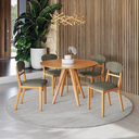 Ver imagem 2 de Conjunto Sala de Jantar Madeira Maciça 4 Cadeiras Verde/malva