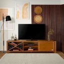 Ver imagem 1 de Rack para TV até 65 Polegadas Madeira Maciça 190cm Pés em Madeira Maciça Tvs 1 Porta com Adega Primavera CabeCasa MadeiraOriginals Marrom