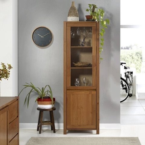 Cristaleira 2 Portas de Vidro Madeira Maciça Primavera CabeCasa MadeiraOriginals