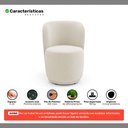 Ver imagem 3 de Poltrona Decorativa com Puff Orgânico Molly Bouclê Bege - Desk Design