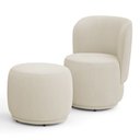Ver imagem 1 de Poltrona Decorativa com Puff Orgânico Molly Bouclê Bege - Desk Design