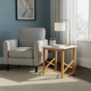 Ver imagem 1 de Mesa Quadrada Centro Sala Apoio Sofá Mesinha Madeira Branco.