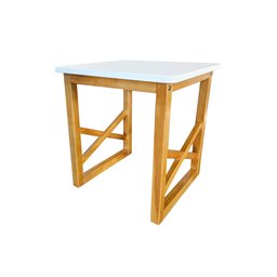 Mesa Quadrada Centro Sala Apoio Sofá Mesinha Madeira Branco. - 1