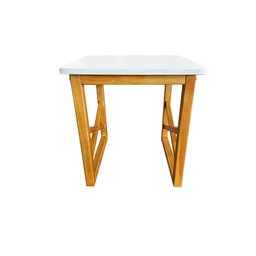 Mesa Quadrada Centro Sala Apoio Sofá Mesinha Madeira Branco. - 2