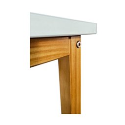 Mesa Quadrada Centro Sala Apoio Sofá Mesinha Madeira Branco. - 4